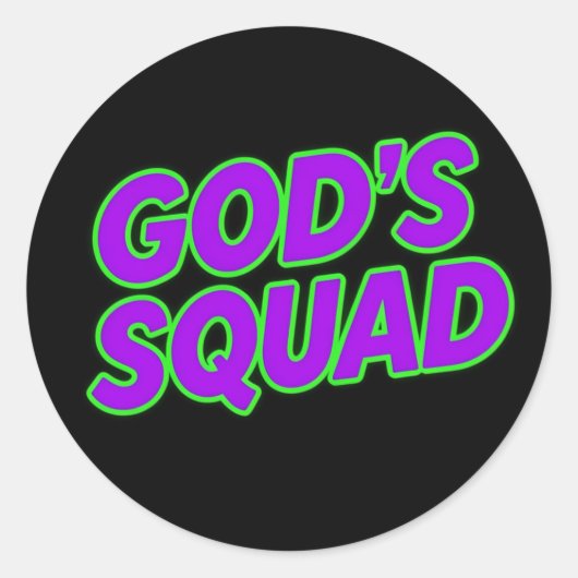 God's Squad Ronde Sticker (Voorkant)