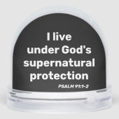 God's supernatural protection Psalm 91: 1-2 bible Sneeuwbol (Achterkant)