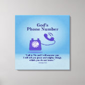 Gods telefoonnummer Jeremia 33:3 Canvas Afdruk (Voorkant)