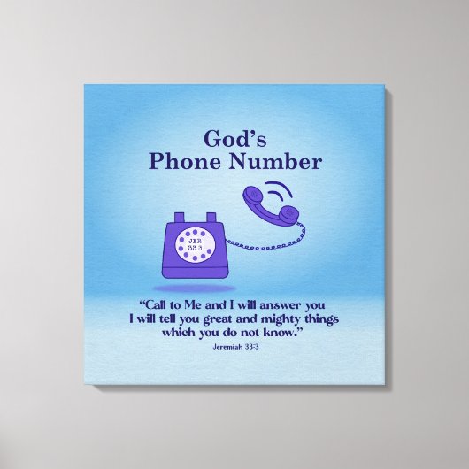 Gods telefoonnummer Jeremia 33:3 Canvas Afdruk (Voorkant)