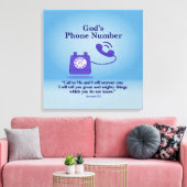 Gods telefoonnummer Jeremia 33:3 Canvas Afdruk (Insitu (Woonkamer))