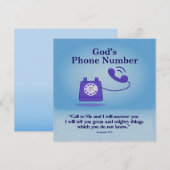 Gods telefoonnummer Jeremia 33:3 Notitiekaartje (Voorkant / Achterkant)