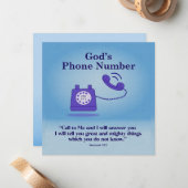 Gods telefoonnummer Jeremia 33:3 Notitiekaartje (Voorkant / Achterkant in situ)