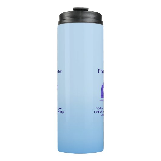 Gods telefoonnummer Jeremia 33:3 Thermosbeker (Voorkant)