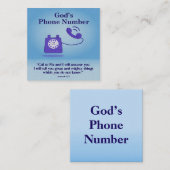 Gods telefoonnummer Jeremia 33:3 Vierkante Visitekaartje (Voorkant / Achterkant)