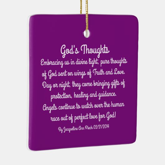 God's Thoughts Poetry Keramisch Ornament (Rechts)
