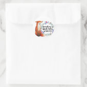 God's Time Waterverf Fox Ronde Sticker (Tas)