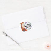 God's Time Waterverf Fox Ronde Sticker (Envelop)