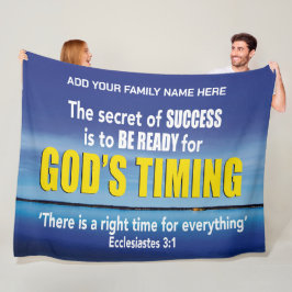 GODS TIMING Christelijke bijbelse gepersonaliseerd Fleece Deken