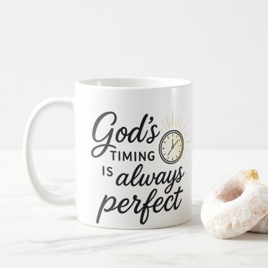 Gods timing is de perfecte 15 oz koffie Mok (Met donut)