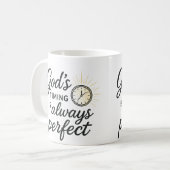Gods timing is de perfecte 15 oz koffie Mok (Voorkant links)