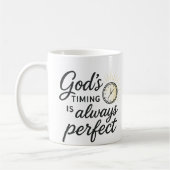 Gods timing is de perfecte 15 oz koffie Mok (Links)