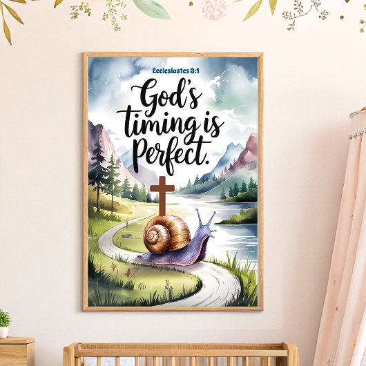 Gods timing is de perfecte Christelijke kunst van  Poster