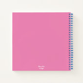 God's Timing is Perfect Abstract Bloemen Roze Blau Notitieboek (Achterkant)