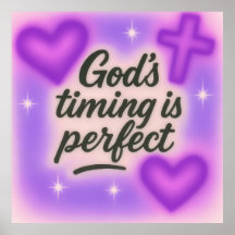 God's timing is perfect airbrush retro 90s paars