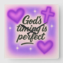 God's timing is perfect airbrush retro 90s paars