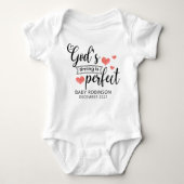God's Timing is Perfect Cute Baby Announcement Romper (Voorkant)