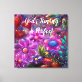 God's Timing is Perfect Floral Abstract Roze Rood Canvas Afdruk (Voorkant)