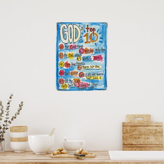 Gods top Ten Poster (Keuken)