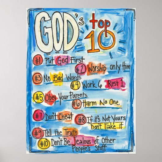Gods top Ten Poster (Voorkant)