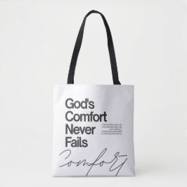 God's troost faalt nooit minimalistische stijl tote bag