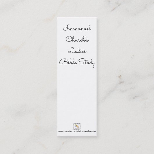 Gods tuin Bladwijzer Mini Visitekaartje (Achterkant)