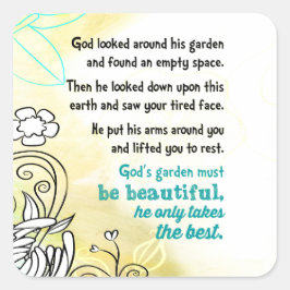 Gods tuin vierkante sticker