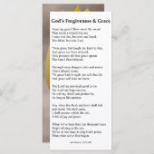 God's Vergiffenis en Grace Prayer Kaart (Voorkant / Achterkant)