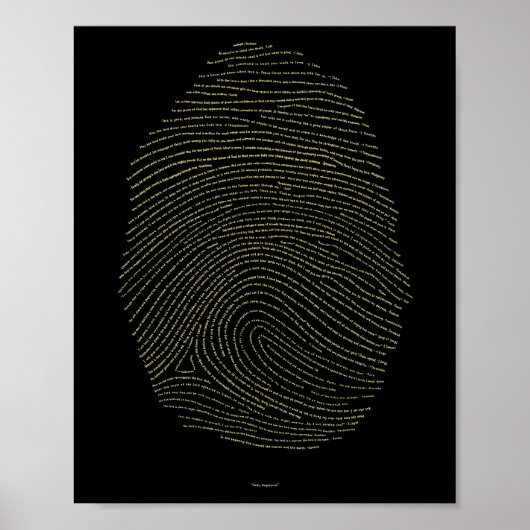 Gods vingerafdruk - Goud op zwart Poster (Voorkant)