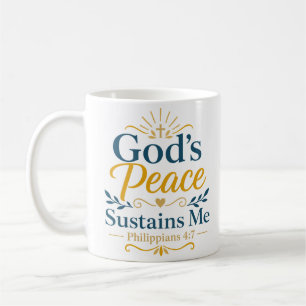 God's Vrede Ondersteunt Me Spirituele Quote Koffiemok
