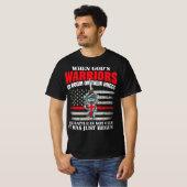 Gods Warrior Christelijk Amerikaans Soldaat VS Fla T-shirt (Voorkant volledig)