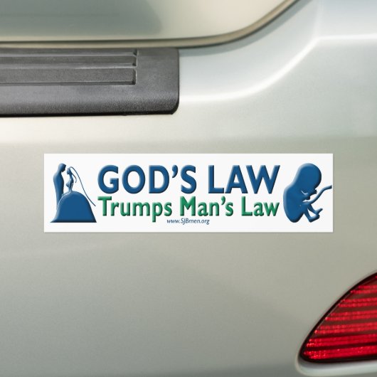 Gods wet Trumps Man Bumpersticker (Op auto)