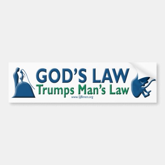 Gods wet Trumps Man Bumpersticker (Voorkant)