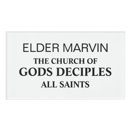 Gods Witness Personalized Naambadge (Voorkant)