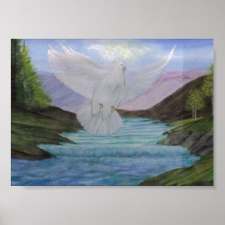 Gods Witte Dove of Love & Serenity Poster
