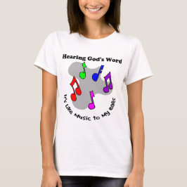 Gods woord is als muziek t-shirt