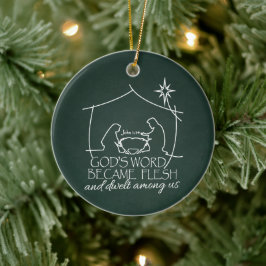 GODS WOORD WERD VLEESSE Geboortekaarte Geschenk Keramisch Ornament
