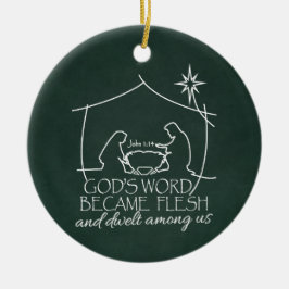 GODS WOORD WERD VLEESSE Geboortekaarte Geschenk Keramisch Ornament