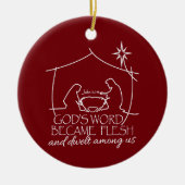 GODS WOORD WERD VLEESSE Geboortekaarte Geschenk Keramisch Ornament (Voorkant)