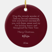 GODS WOORD WERD VLEESSE Geboortekaarte Geschenk Keramisch Ornament (Achterkant)