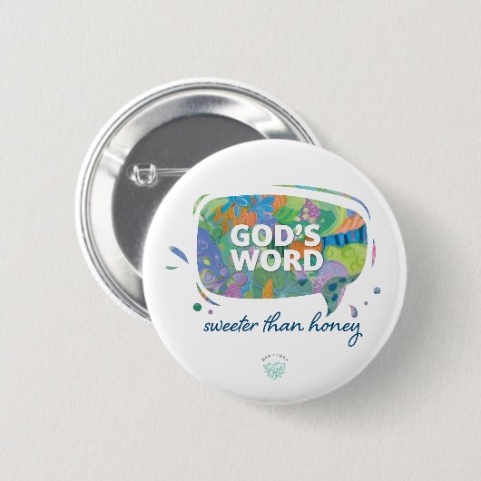 Gods Woord, zoeter dan honing Ronde Button 5,7 Cm (Voorkant /achterkant)