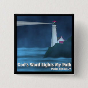 God's Word licht mijn pad - Psalm 119:105 - Button