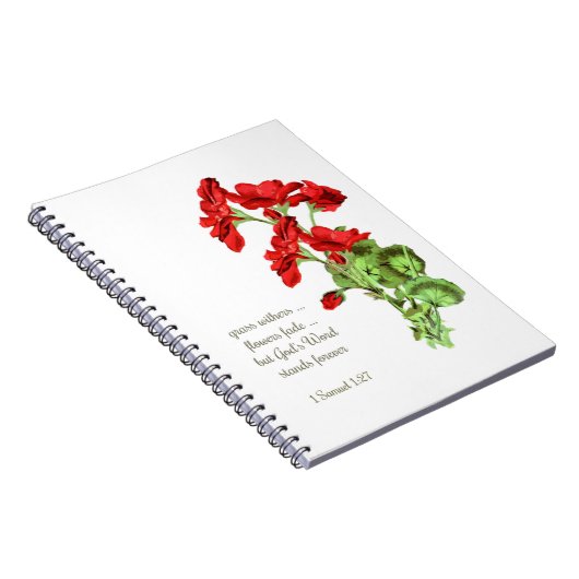 Gods Word Scripture Geranium Flower Quote Notitieboek (Rechterzijde)