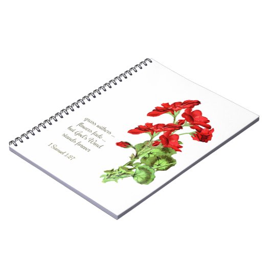Gods Word Scripture Geranium Flower Quote Notitieboek (Linkerzijde)
