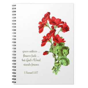 Gods Word Scripture Geranium Flower Quote Notitieboek