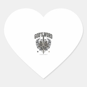 God's Word Zwaard & Rozen Vintage Christelijk Hart Sticker