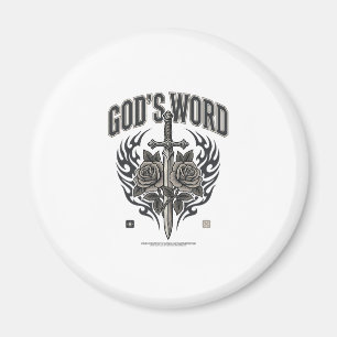 God's Word Zwaard & Rozen Vintage Christelijk Magneet