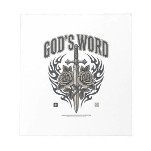 God's Word Zwaard & Rozen Vintage Christelijk Notitieblok