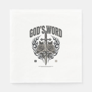 God's Word Zwaard & Rozen Vintage Christelijk Servet