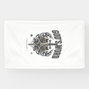 God's Word Zwaard & Rozen Vintage Christelijk Spandoek